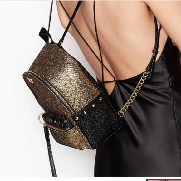 Victoria's Secret Sparkle Small City Backpack Gold - Picture 5 of 5